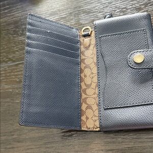 Coach wristlet-  Blue and Brown Wallet